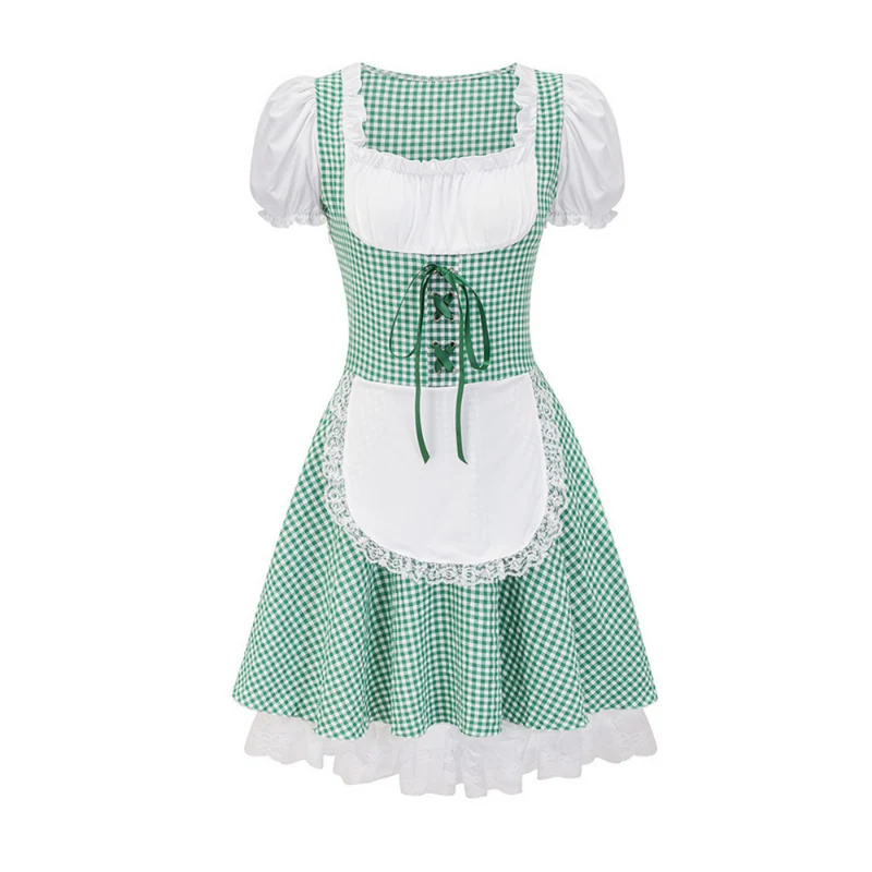 Damen Dirndl im Landhausstil | Trachtenkleid mit Bluse und Schnürung