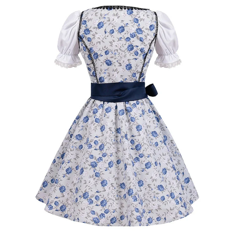 Damen Elegantes Blumen Dirndlkleid | Midi