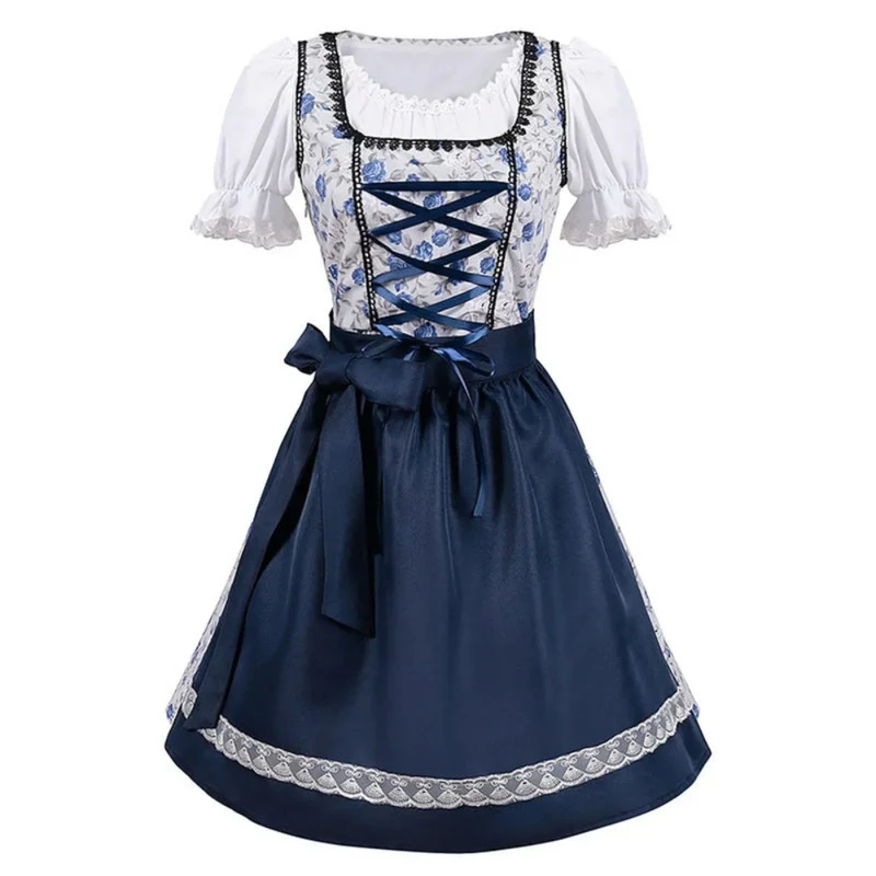 Damen Elegantes Blumen Dirndlkleid | Midi