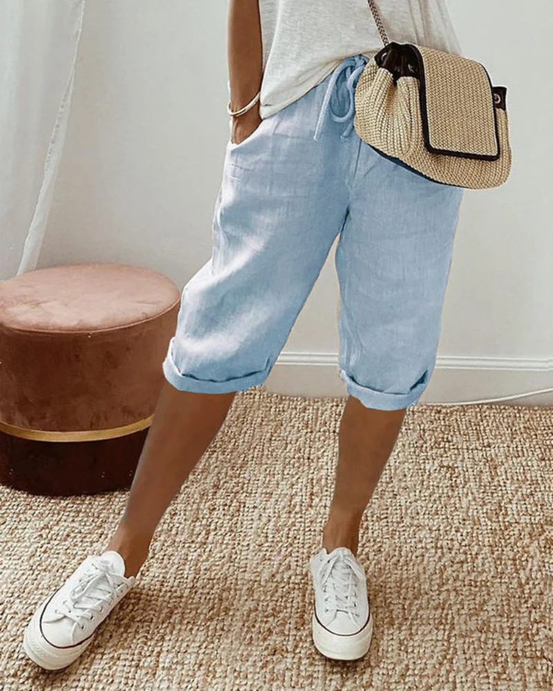 Damen Bequeme Kordelzug Shorts | Kurze Hosen Damen