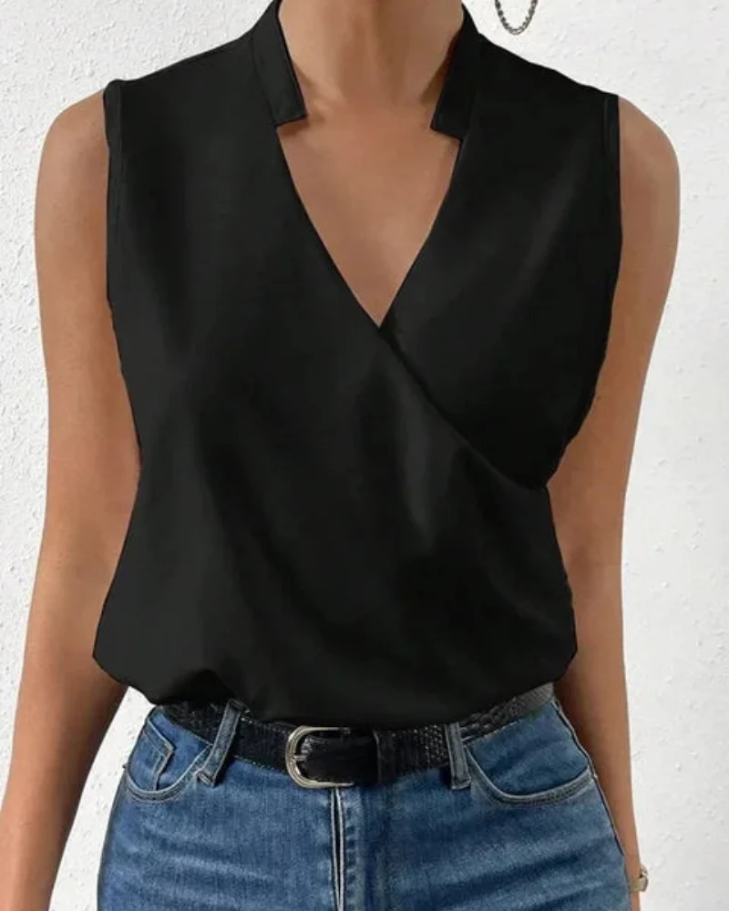 Damen Lässiges V-Ausschnitt Top | Sommer Tops Damen
