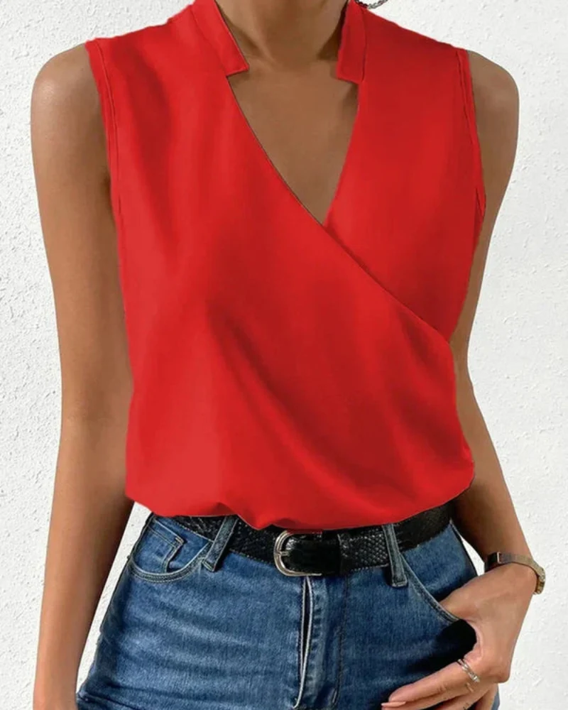 Damen Lässiges V-Ausschnitt Top | Sommer Tops Damen