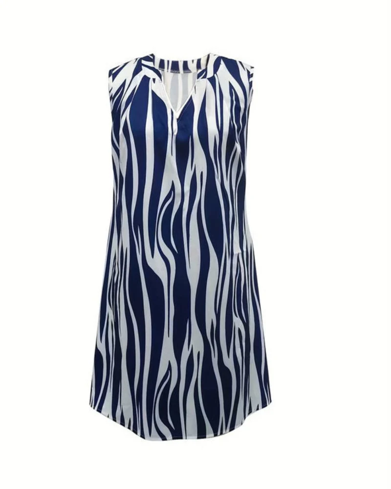 Damen Luftiges Gestreiftes Kleid | Mini Kleid
