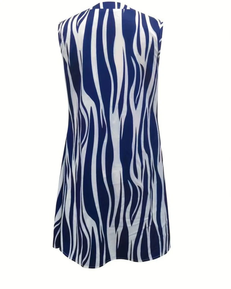 Damen Luftiges Gestreiftes Kleid | Mini Kleid