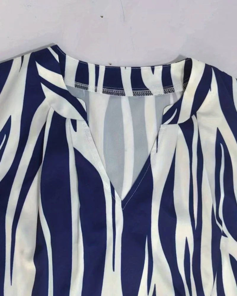 Damen Luftiges Gestreiftes Kleid | Mini Kleid