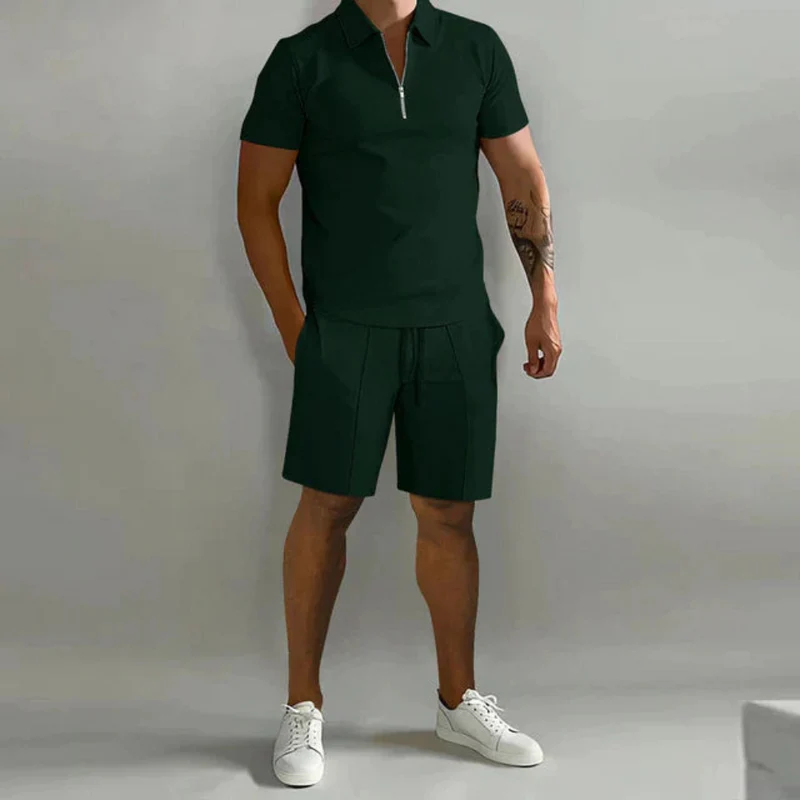 Herren Elegantes Polo- und Shorts-Set | Sommer