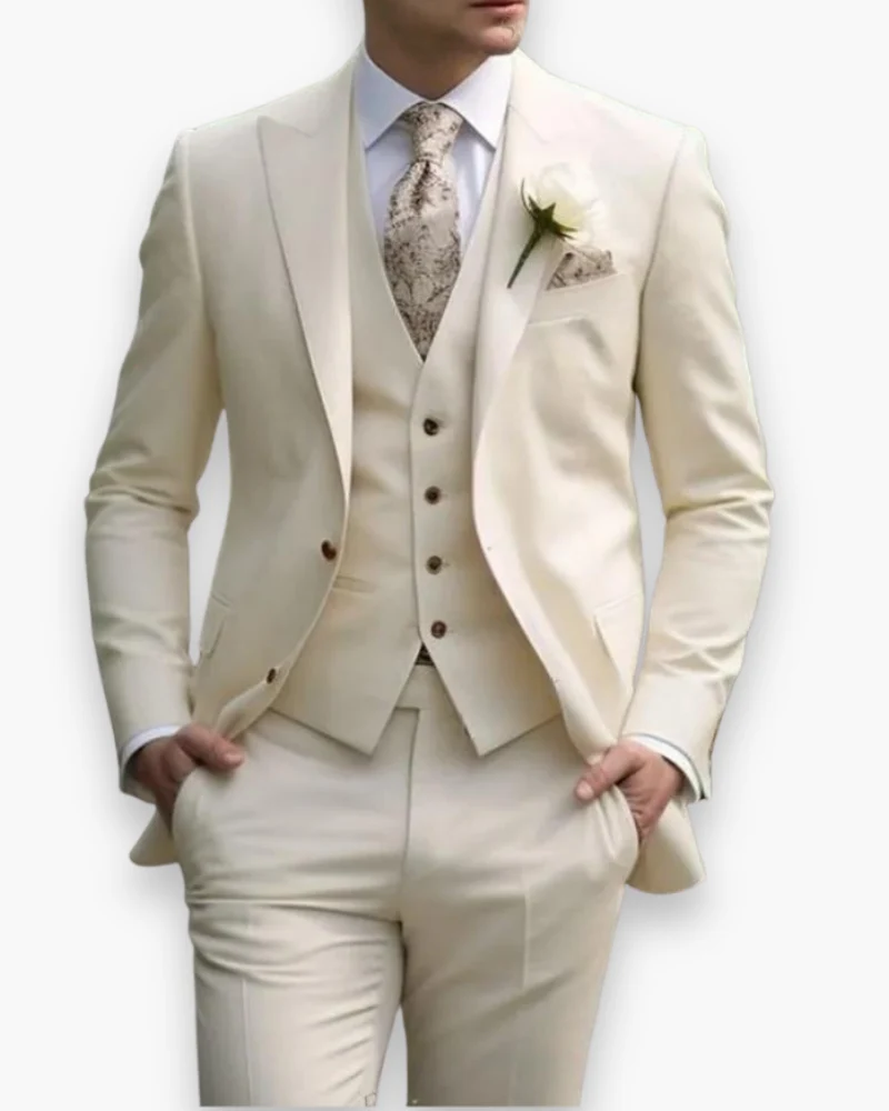 Herren Anzug 3-teilig Slim Fit | Klassisch & Elegant für Hochzeitsgäste
