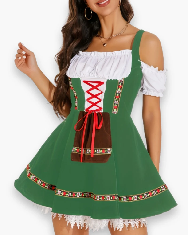 Damen Dirndl Kleid für Festliche Anlässe | Traditionelles Trachten Outfit fürs Oktoberfest