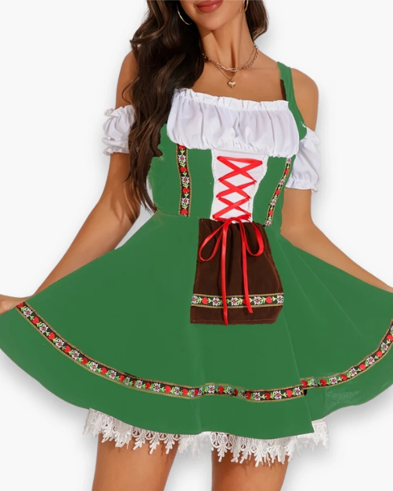 Damen Dirndl Kleid für Festliche Anlässe | Traditionelles Trachten Outfit fürs Oktoberfest