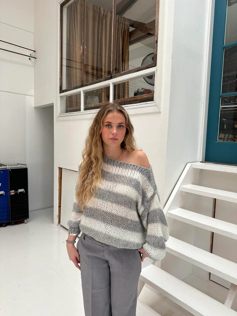 Gestreifter Strickpullover