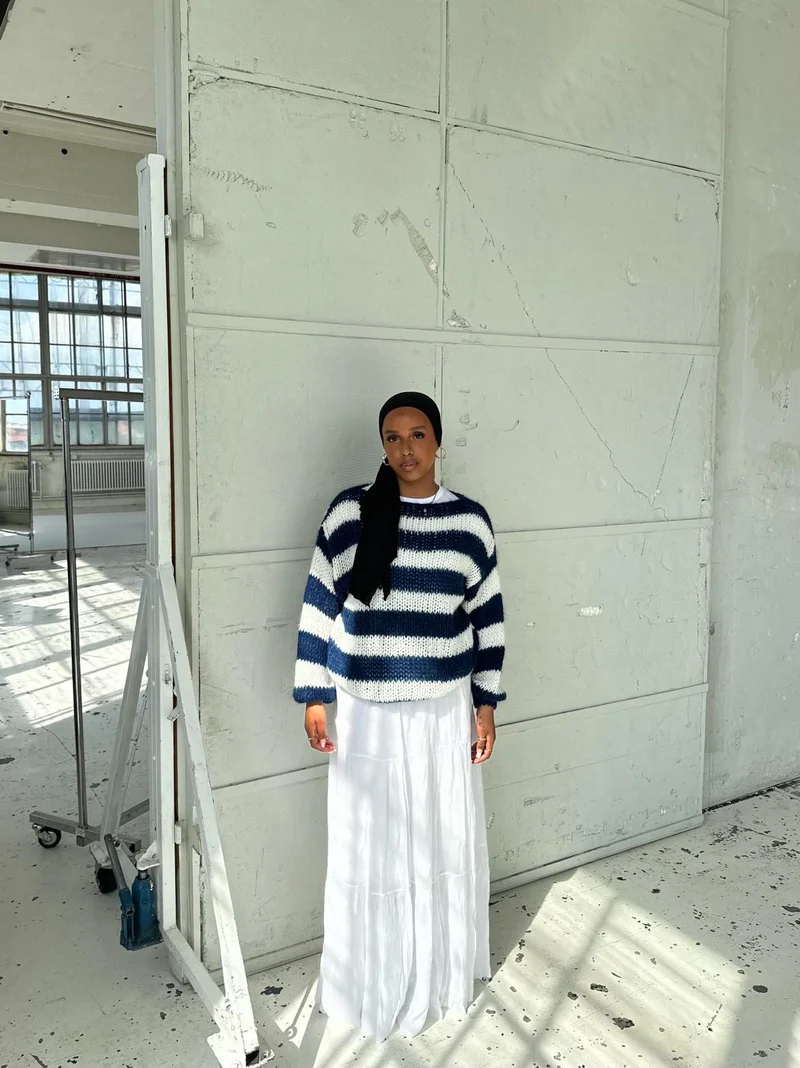 Gestreifter Strickpullover