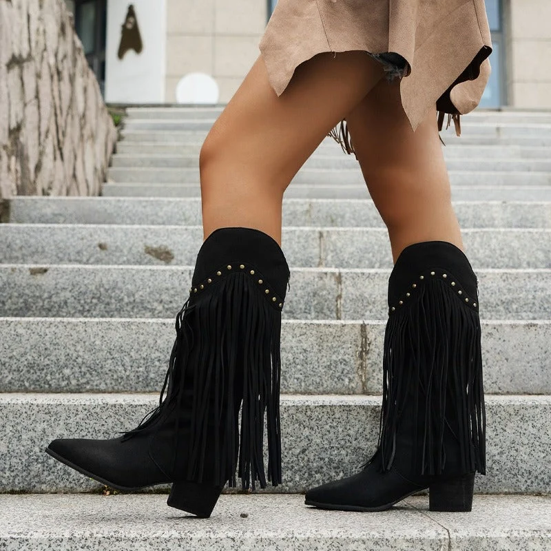 Western Stil Mittelkalb Cowboystiefel