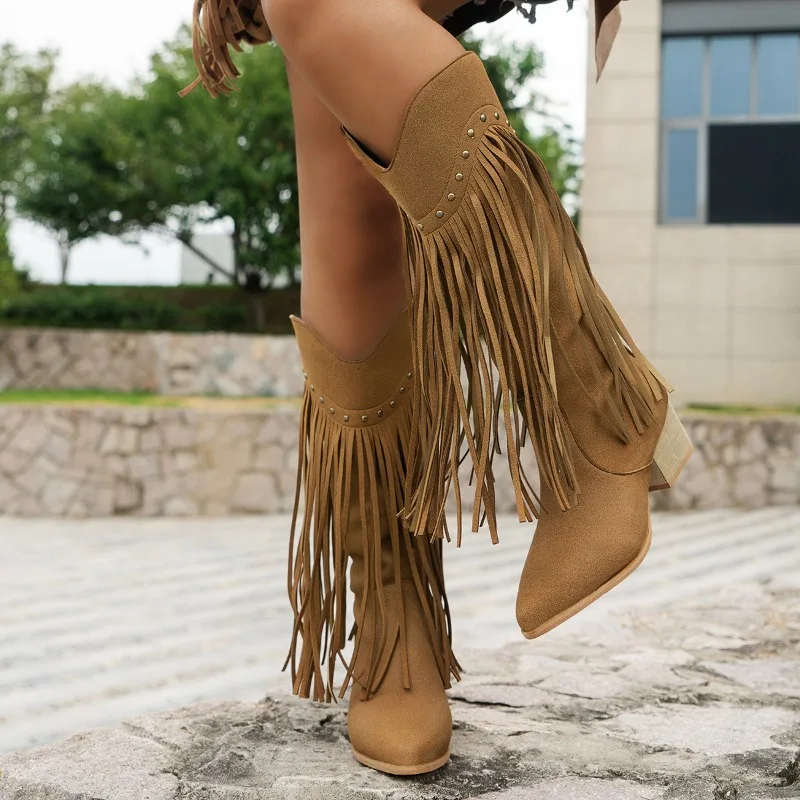 Western Stil Mittelkalb Cowboystiefel