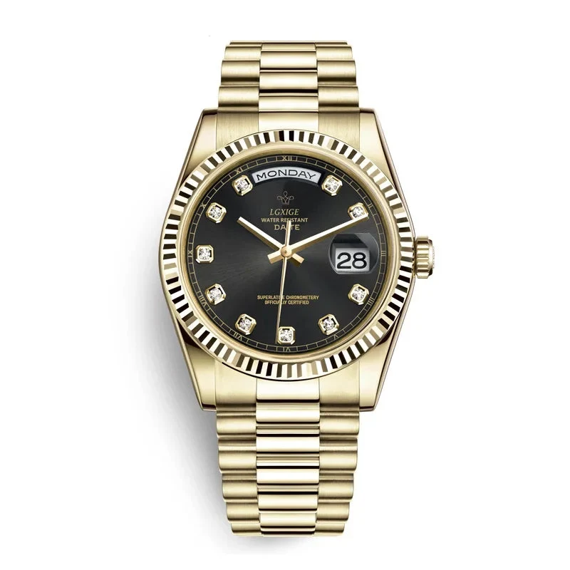 Diamant Edelstahl Armbanduhr Nr. 353