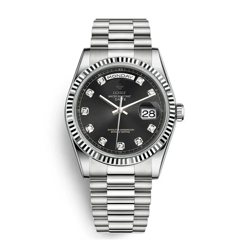 Diamant Edelstahl Armbanduhr Nr. 353