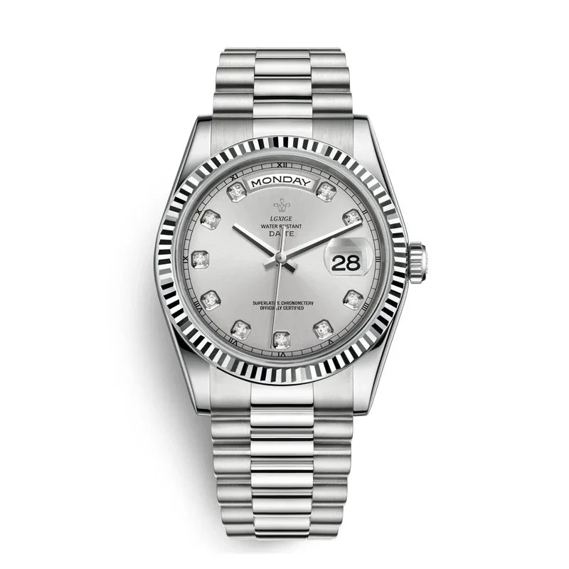 Diamant Edelstahl Armbanduhr Nr. 353
