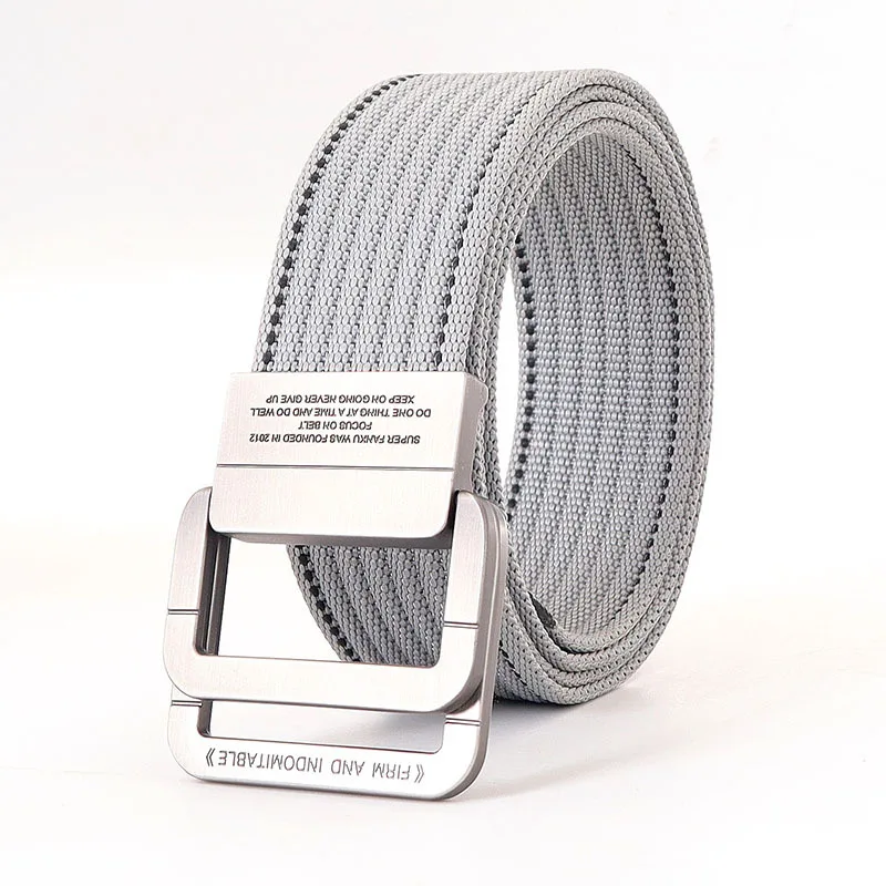 Unisex Gestreifter Canvas Ringgürtel
