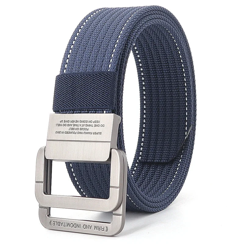 Unisex Gestreifter Canvas Ringgürtel