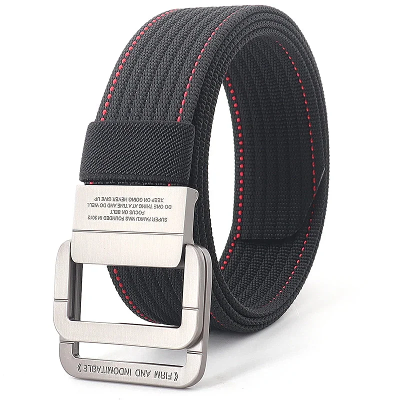 Unisex Gestreifter Canvas Ringgürtel