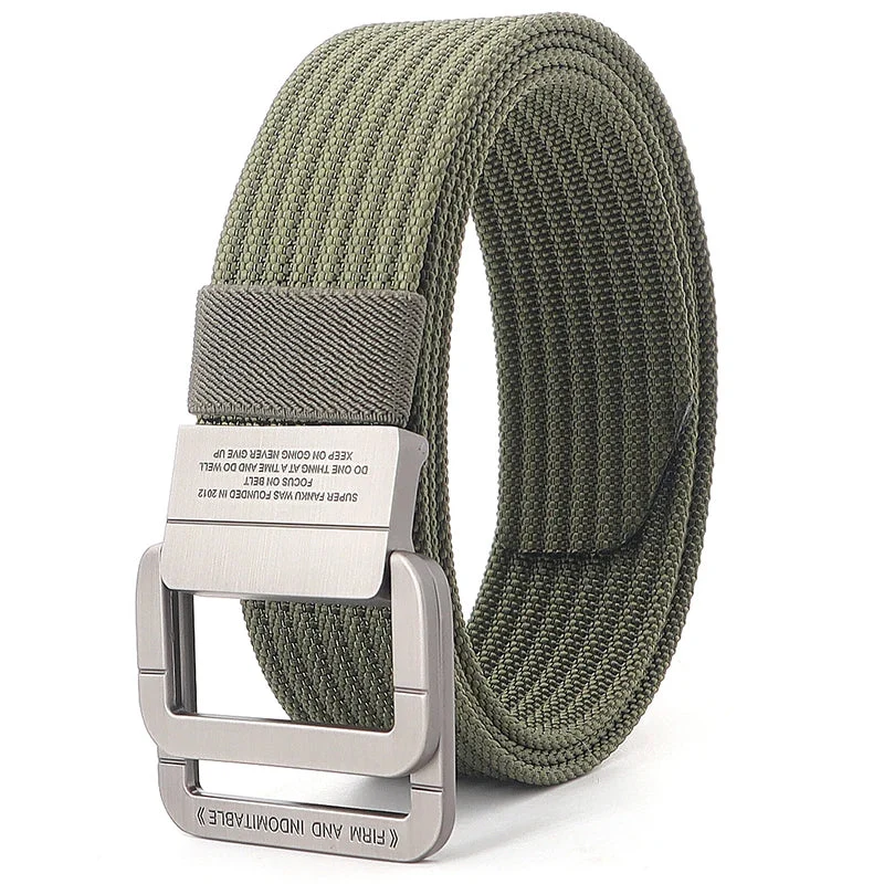 Unisex Gestreifter Canvas Ringgürtel