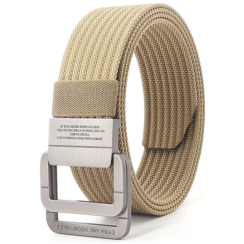 Unisex Gestreifter Canvas Ringgürtel