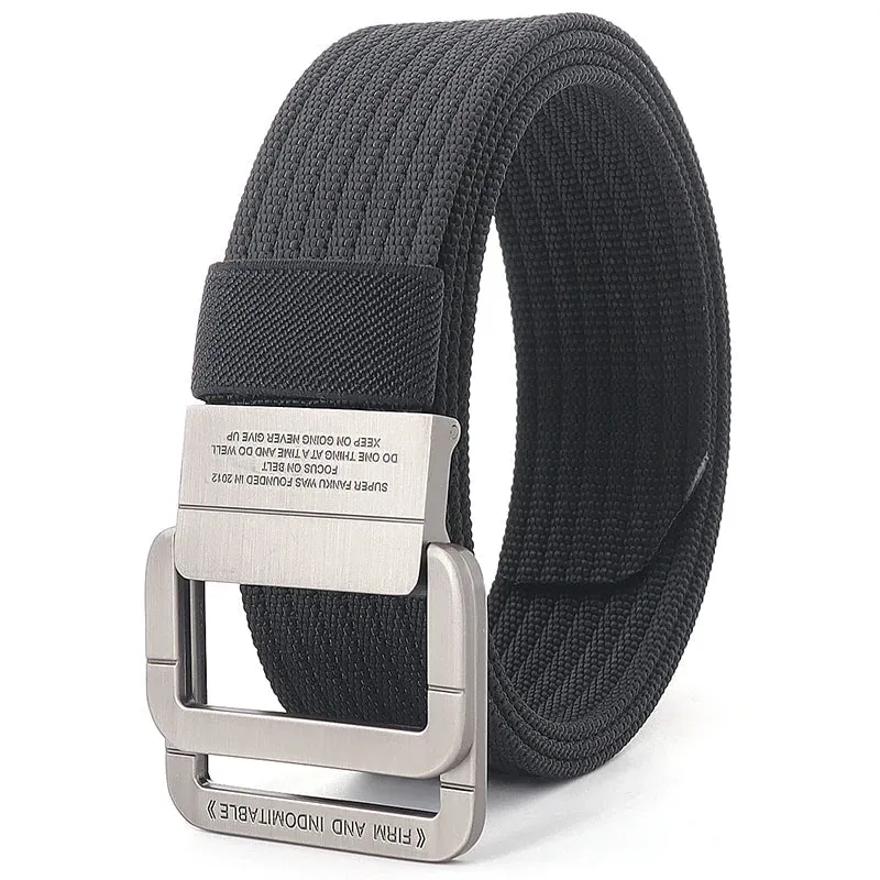 Unisex Gestreifter Canvas Ringgürtel