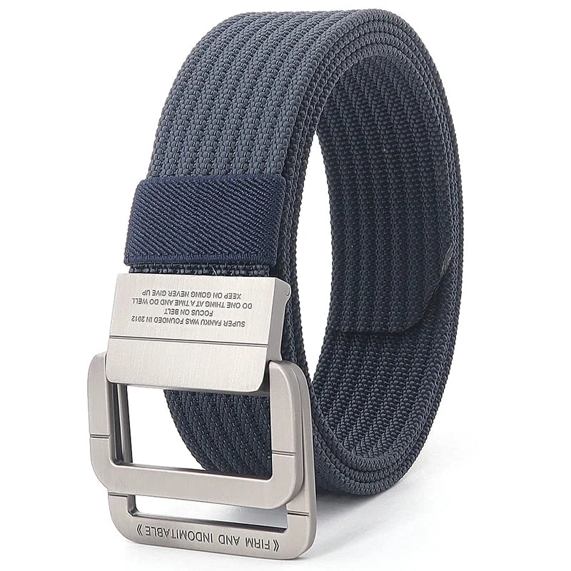 Unisex Gestreifter Canvas Ringgürtel