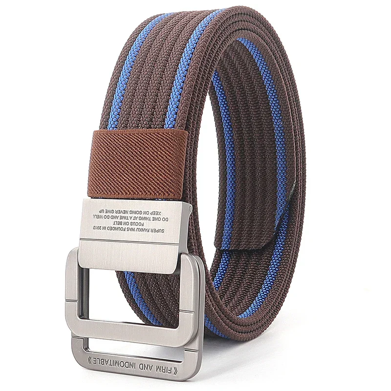 Unisex Gestreifter Canvas Ringgürtel