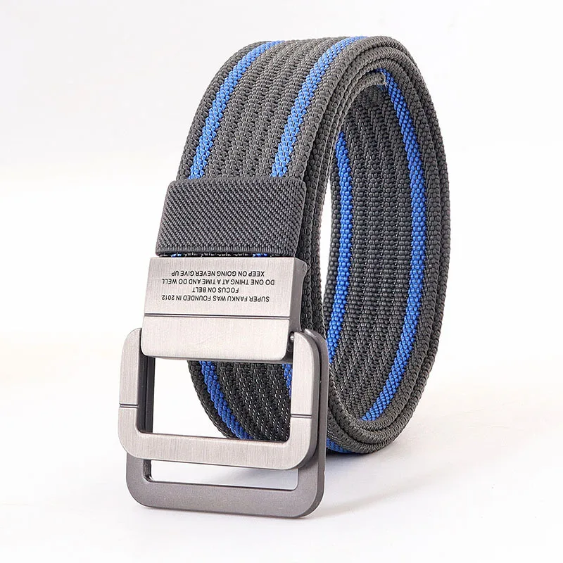 Unisex Gestreifter Canvas Ringgürtel
