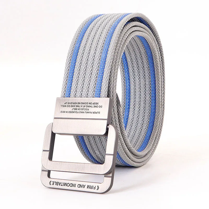 Unisex Gestreifter Canvas Ringgürtel