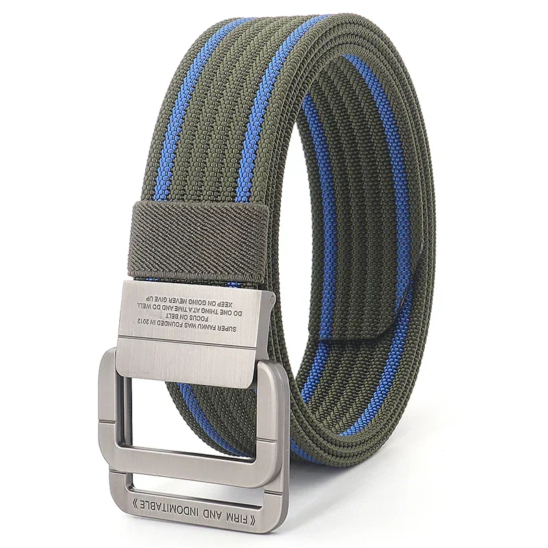 Unisex Gestreifter Canvas Ringgürtel