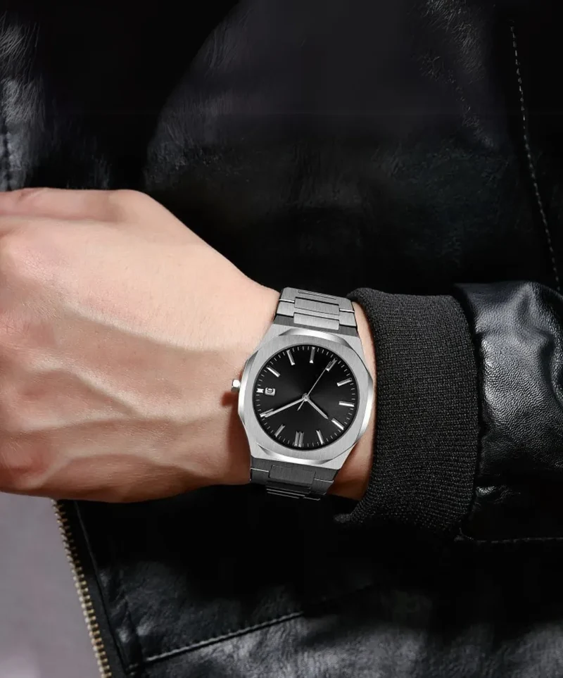 Sand Minimalistische ultradünne Uhr