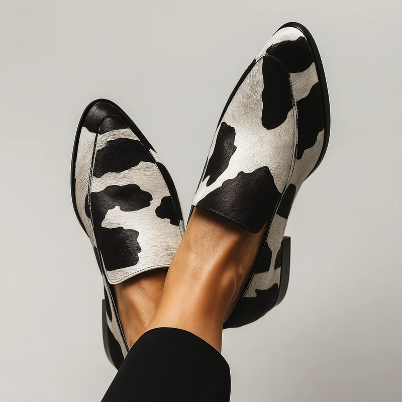 Kuhmuster Damen Loafer