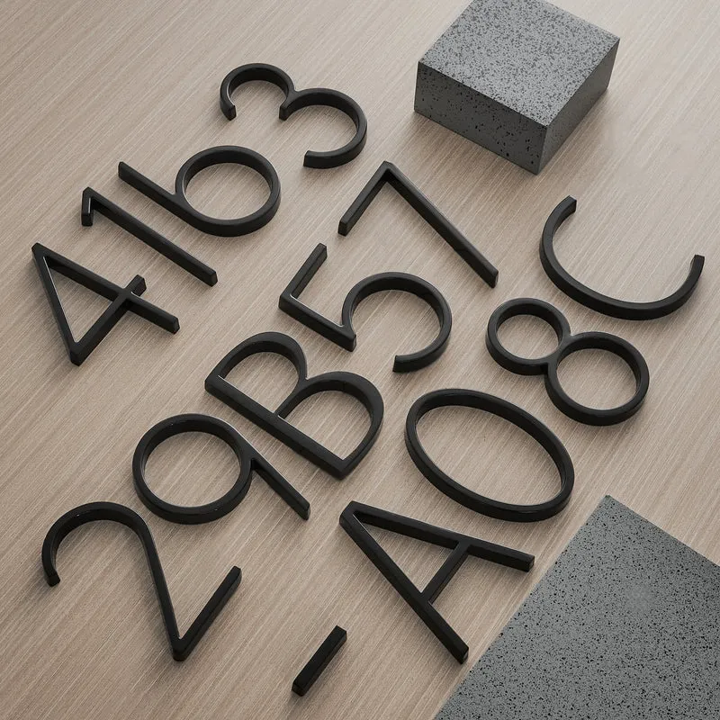 Schwarze 3D Hausnummer