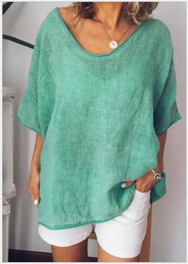 Oversize V-Ausschnitt Bluse