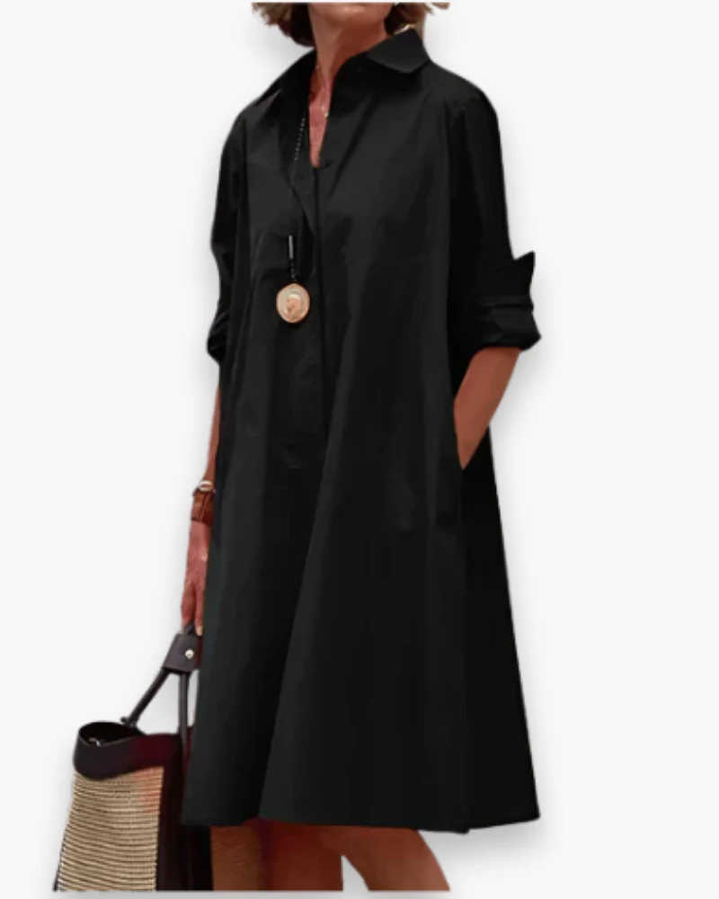 Damen Elegantes Hemdblusen Kleid | Modern