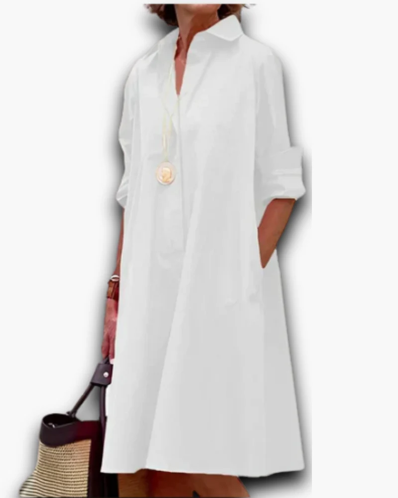 Damen Elegantes Hemdblusen Kleid | Modern
