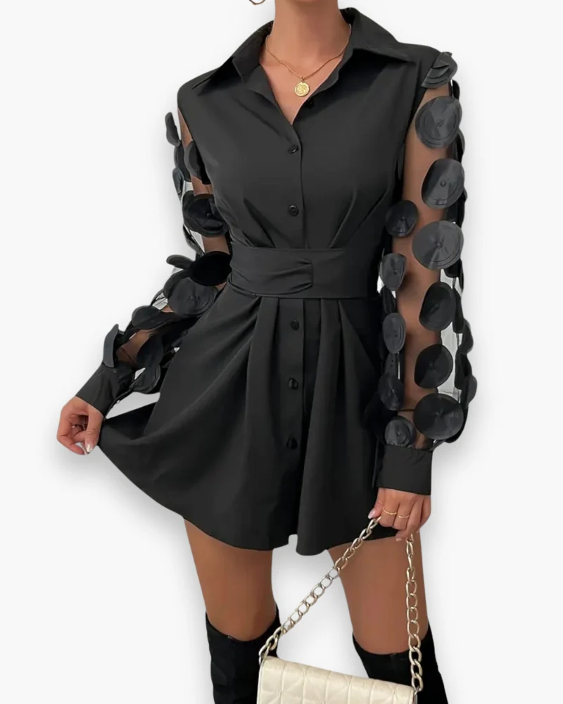 Damen Elegantes Festliches Kleid mit Schleife | Mini