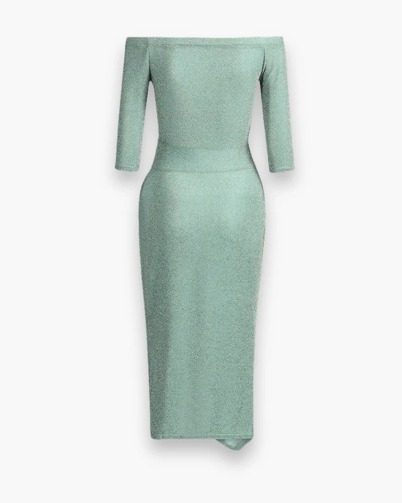Damen Elegantes Glitzer Kleid | Maxi Abendkleid