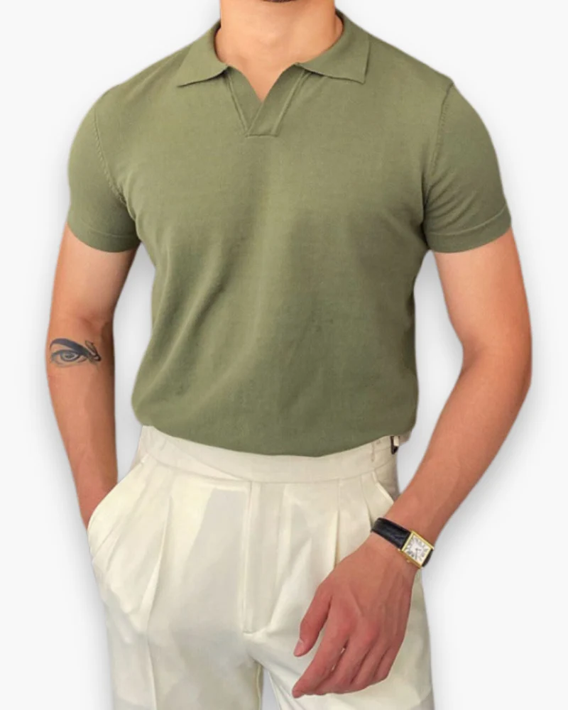 Herren Klassisches Polo Shirt | V-Kragen Poloshirt