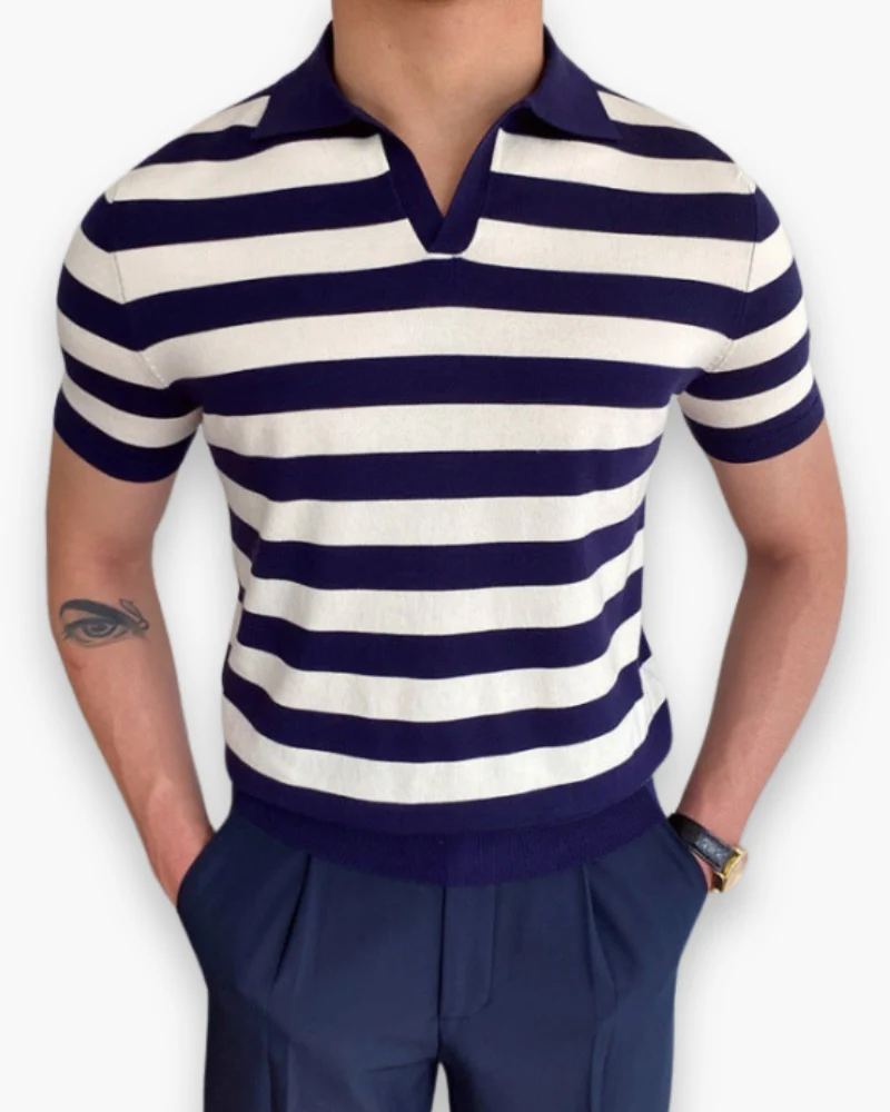 Herren Klassisches Polo Shirt | V-Kragen Poloshirt