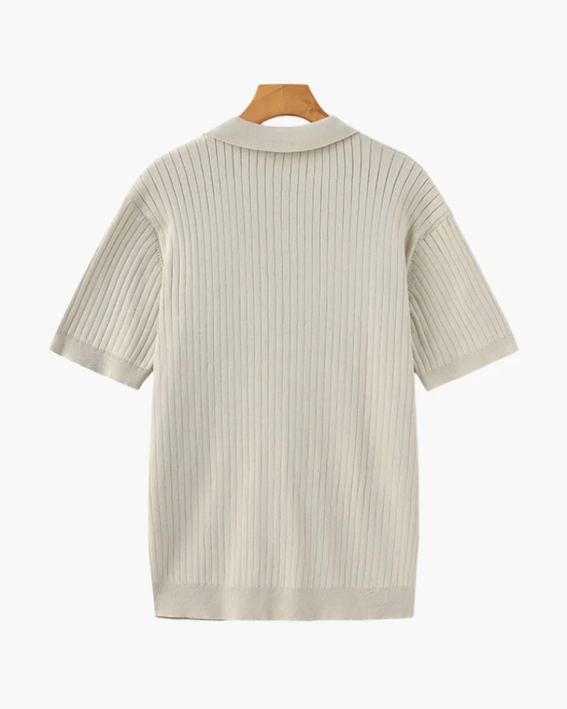Herren Elegantes Geripptes Poloshirt | Klassisch
