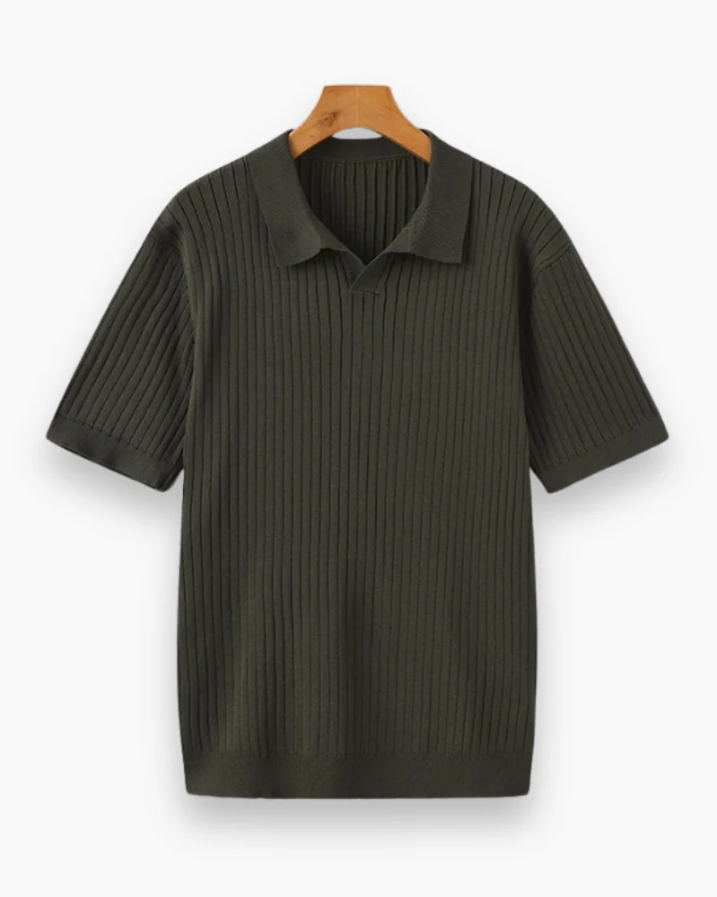 Herren Elegantes Geripptes Poloshirt | Klassisch
