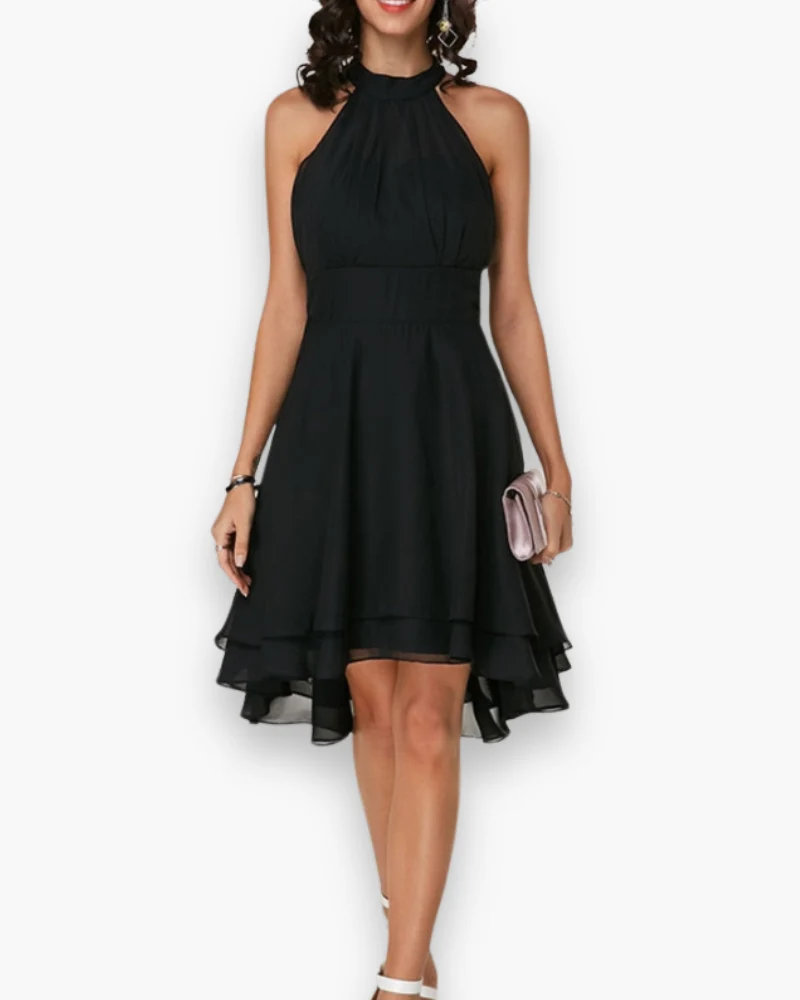 Damen Elegantes Rüschendes Kleid | Midi Festliches Kleid