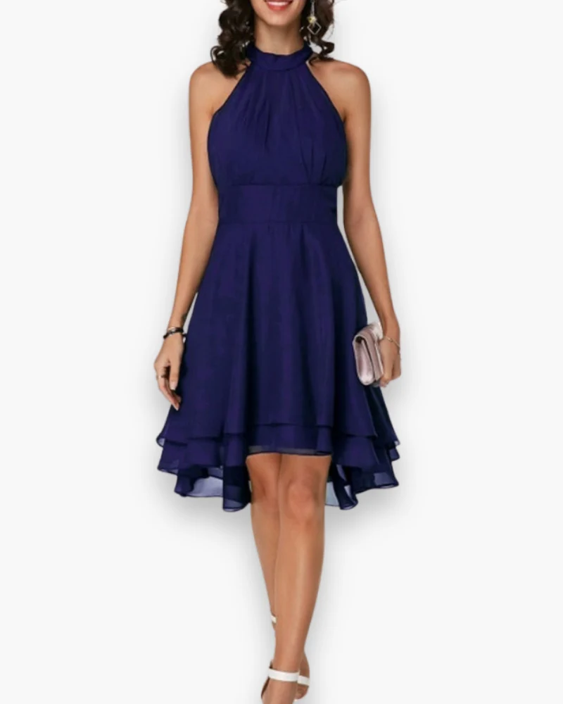 Damen Elegantes Rüschendes Kleid | Midi Festliches Kleid