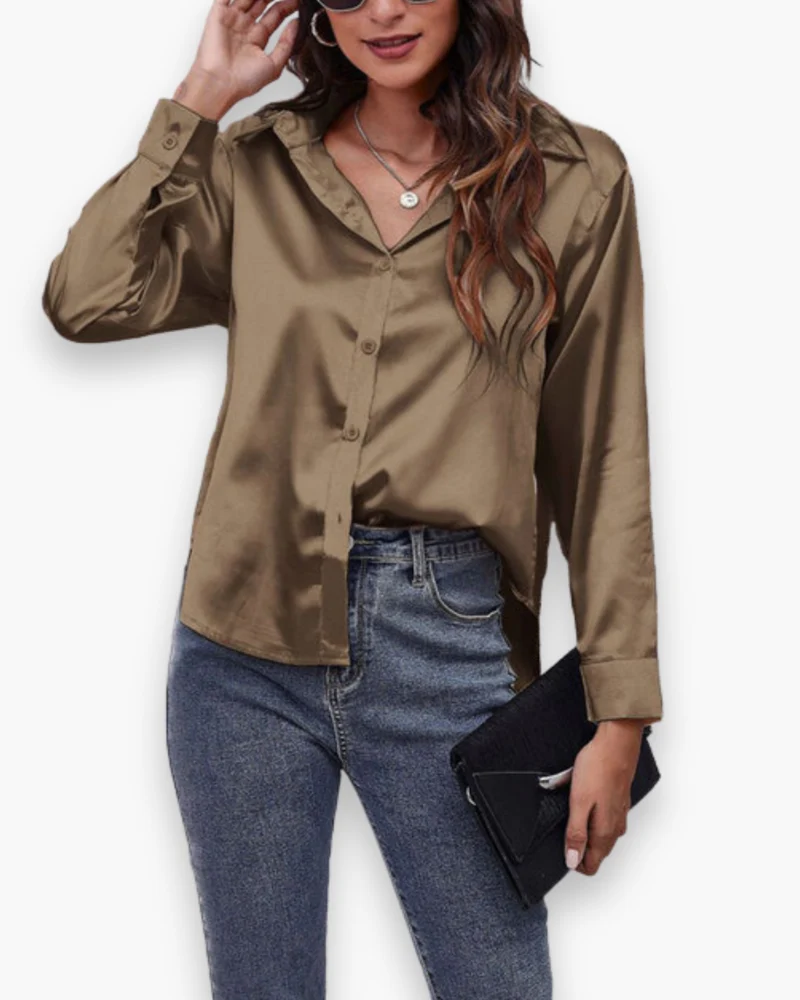 Damen Elegant Langärmelige Bluse | Festliche Blusen für Anlässe