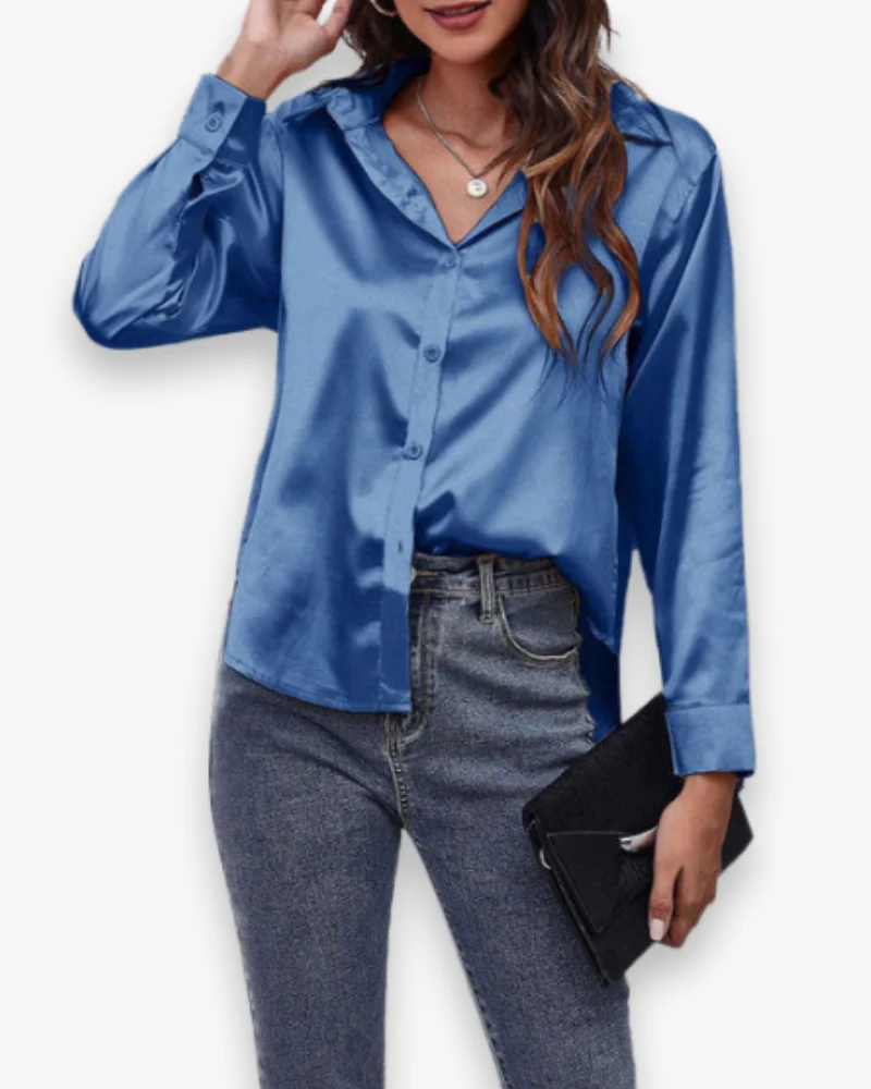 Damen Elegant Langärmelige Bluse | Festliche Blusen für Anlässe