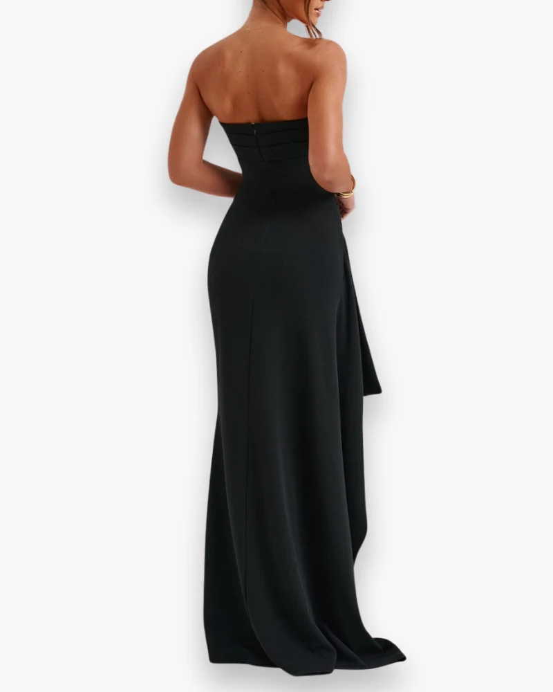 Damen Elegantes Schwarzes Maxikleid | Festlich Abendkleid