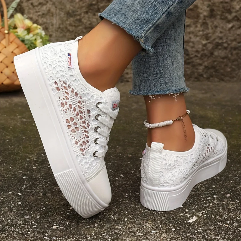 Damen Elegante Spitzensneaker | Atmungsaktiv und Stilvoll