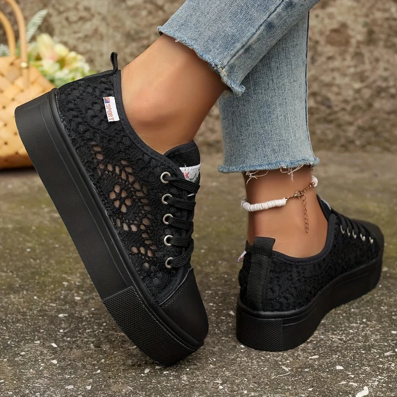 Damen Elegante Spitzensneaker | Atmungsaktiv und Stilvoll